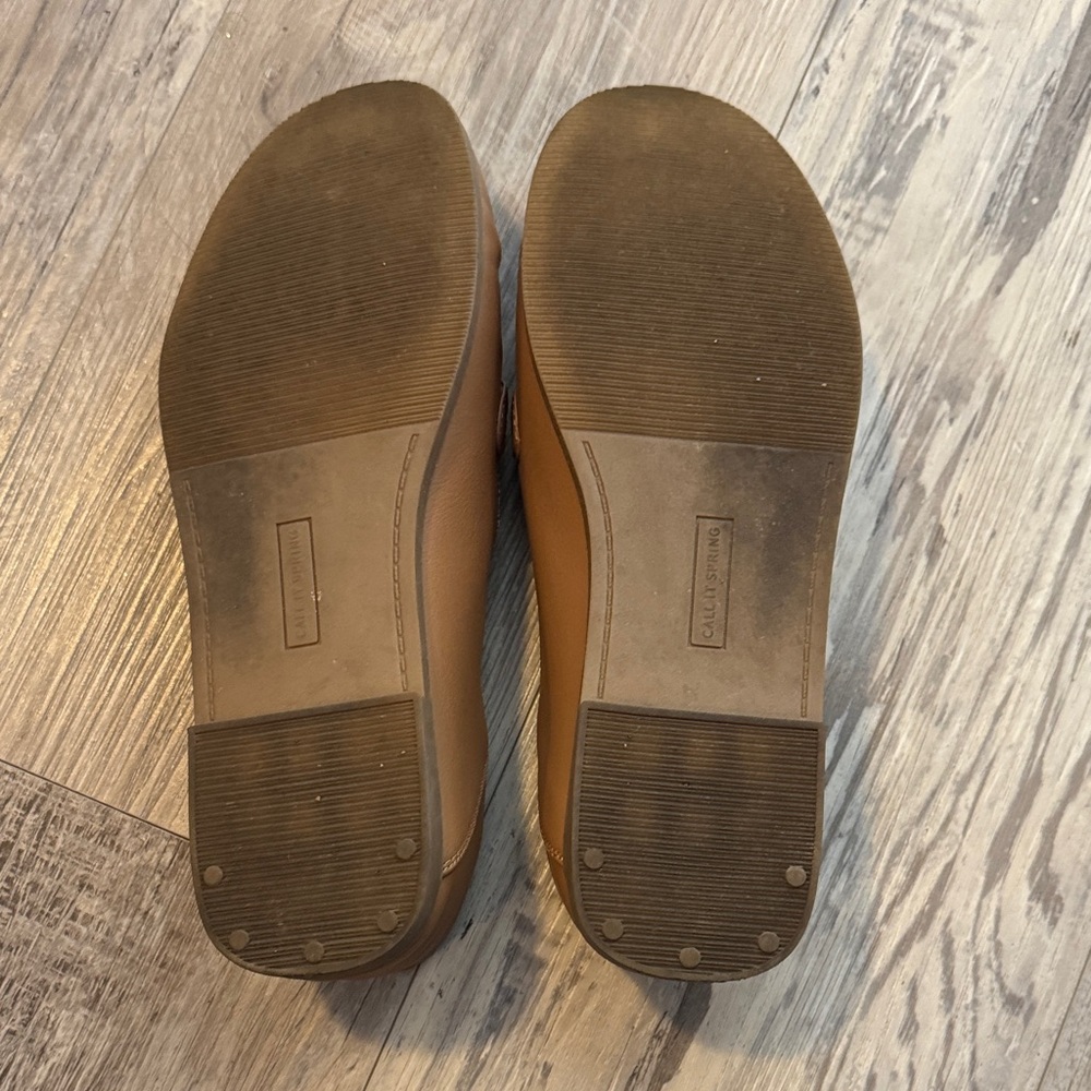 Call it Spring Brown Leather Loafers with Chain Detail - Picture 6 of 7